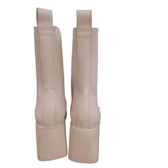 Steve Madden Argent Chelsea Boots mid-calf, Leather, Color-Bone Size 9 - Picture 4 of 6